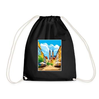 Magdebourg décoration Allemagne Vintage Travel Poster - Sac de sport léger - noir - Devant