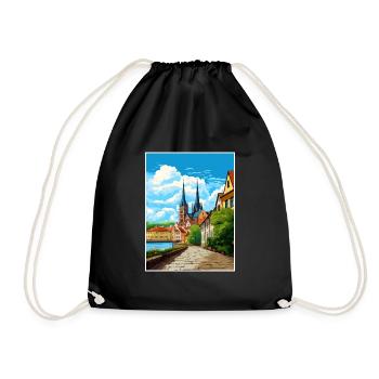 Magdebourg décoration Allemagne Vintage Travel Poster - Sac de sport léger - noir - Devant