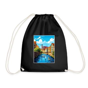 Stuttgart Allemagne Vintage Travel Poster Souvenir - Sac de sport léger - noir - Devant