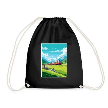 Glacier Express Suisse Affiche de voyage vintage - Sac de sport léger - noir - Devant