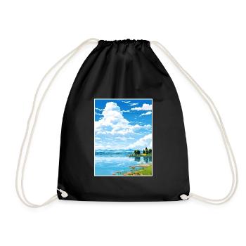 Lake Varese Italy Vintage Travel Poster Souvenir - Drawstring Bag - black - Front