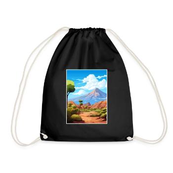 Parc national du Teide Espagne Affiche de voyage vintage - Sac de sport léger - noir - Devant