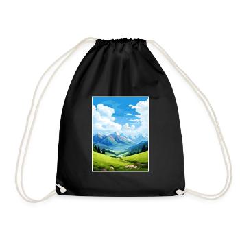 Reiseplakat des Pyrenäen-Nationalparks in Frankreich - Turnbeutel - Schwarz - Vorne