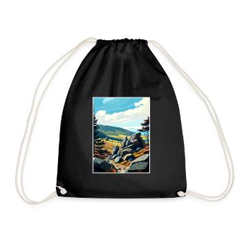 Karkonosze Pologne Vintage voyage affiche Souvenir - Sac de sport léger - noir - Devant