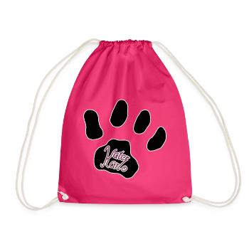 Logo tomcat Karlo paw - Drawstring Bag - fuchsia - Front
