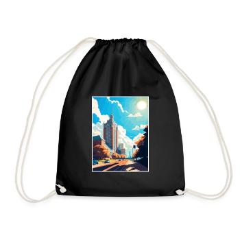 Katowice Poland Vintage Travel Poster WPA Souvenir - Drawstring Bag - black - Front