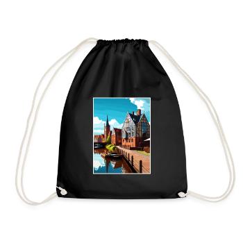 Bydgoszcz Pologne Vintage voyage affiche Souvenir - Sac de sport léger - noir - Devant