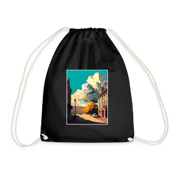 lodz Pologne Vintage voyage affiche WPA Souvenir - Sac de sport léger - noir - Devant