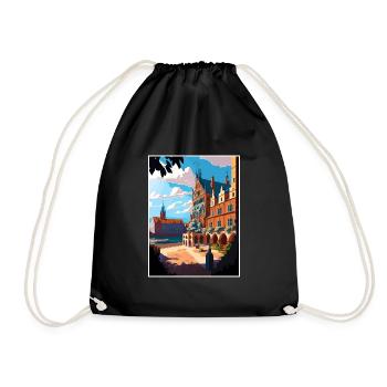 Torun Pologne Affiche de voyage vintage WPA Souvenir - Sac de sport léger - noir - Devant