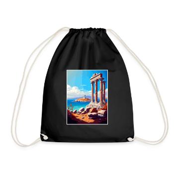 Délos Grèce Décoration Vintage Voyage Affiche WPA - Sac de sport léger - noir - Devant