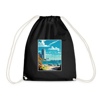 Gydnia Pologne Vintage voyage affiche WPA Souvenir - Sac de sport léger - noir - Devant