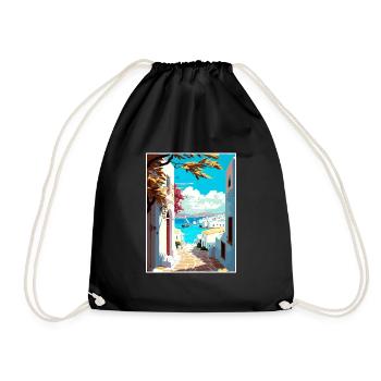Paros Grèce Décoration Vintage Voyage Poster WPA - Sac de sport léger - noir - Devant