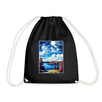 Ostersund Suède Vintage voyage affiche Souvenir - Sac de sport léger - noir - Devant