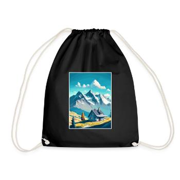 Le Chasseron Falls Suisse Affiche de voyage - Sac de sport léger - noir - Devant