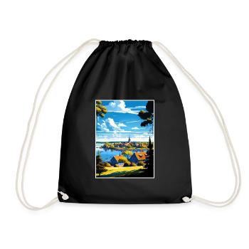 Sigtuna Suède Vintage voyage affiche WPA Souvenir - Sac de sport léger - noir - Devant