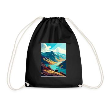 Brienzer Rothorn Schweiz Vintage Reiseposter - Turnbeutel - Schwarz - Vorne