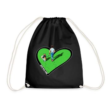 Hundefreund - Never walk alone (Gras Edition) - Turnbeutel - Schwarz - Vorne