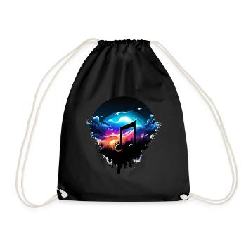 note de musique - Sac de sport léger - noir - Devant
