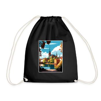 Linköping Suède Vintage voyage affiche Souvenir - Sac de sport léger - noir - Devant