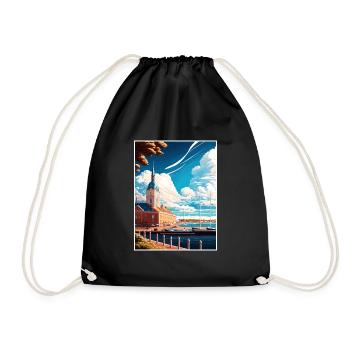 Jonköping Suède Vintage voyage affiche Souvenir - Sac de sport léger - noir - Devant