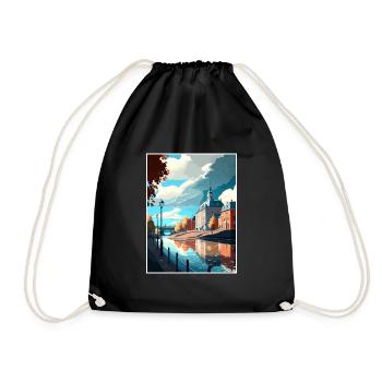 Karlstad Schweden Vintage Reiseposter WPA Souvenir - Turnbeutel - Schwarz - Vorne