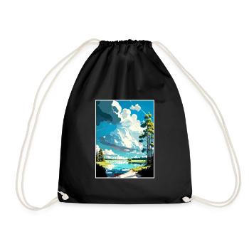 Leksand Suède Vintage voyage affiche WPA Souvenir - Sac de sport léger - noir - Devant