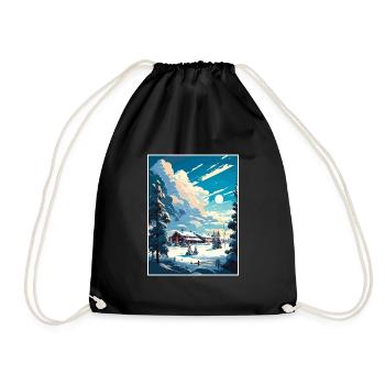 Kiruna Suède Vintage voyage affiche WPA Souvenir - Sac de sport léger - noir - Devant