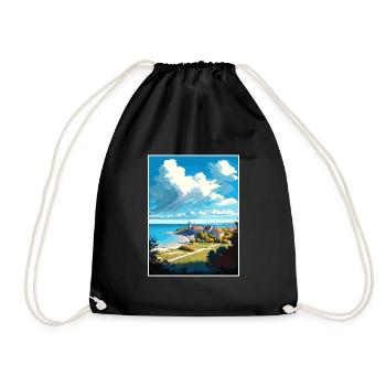Gotland Suède Vintage voyage affiche WPA Souvenir - Sac de sport léger - noir - Devant