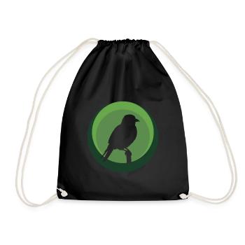 Parakeet Bird Illustration Peep - Drawstring Bag - black - Front