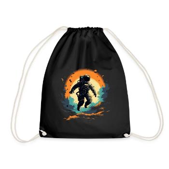 Abstrait Astronaute Planète Espace - Sac de sport léger - noir - Devant