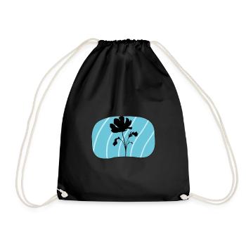 Botanical Botany Flower - Drawstring Bag - black - Front