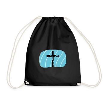Bible Verse Cross Bible - Drawstring Bag - black - Front