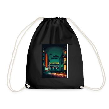 Dublin Skyline Irlande Vintage Travel Poster WPA - Sac de sport léger - noir - Devant