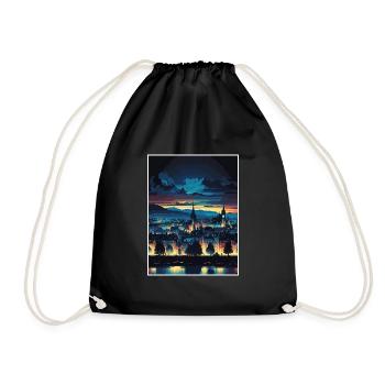 Invernessscape Ecosse européenne affiche de voyage - Sac de sport léger - noir - Devant