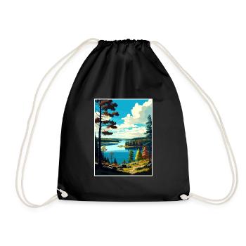 Kielder Water And Forest Park England Souvenir - Drawstring Bag - black - Front