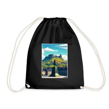 Stirling Scotlandscape Vintage Reiseposter WPA - Turnbeutel - Schwarz - Vorne