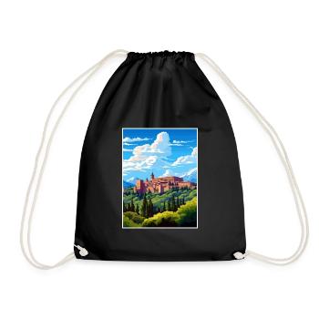 Alhambra Espagne Vintage voyage affiche WPA Souvenir - Sac de sport léger - noir - Devant
