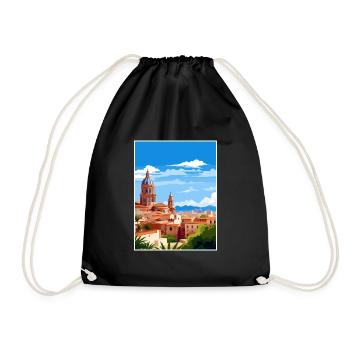 Murica Spain Vintage Travel Poster WPA Souvenir - Drawstring Bag - black - Front