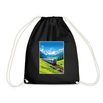 Orient Express Europa Deko Vintage Reiseposter - Turnbeutel - Schwarz - Vorne