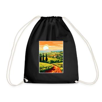 Toscane Italie Décoration Vintage Voyage Affiche WPA - Sac de sport léger - noir - Devant