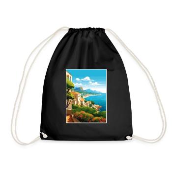 Costa Blanca Spain Vintage Travel Poster Souvenir - Drawstring Bag - black - Front