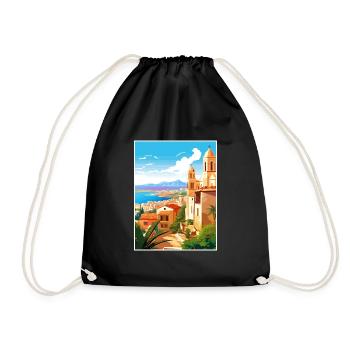 Tarragona Spanien Vintage Reiseposter WPA Souvenir - Turnbeutel - Schwarz - Vorne