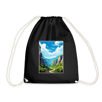 Vikos Schlucht Griechenland Deko Vintage Reiseposter WPA - Turnbeutel - Schwarz - Vorne