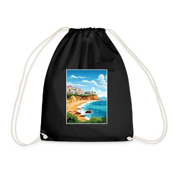 Lagos Portugal Vintage Reiseposter WPA Souvenir - Turnbeutel - Schwarz - Vorne