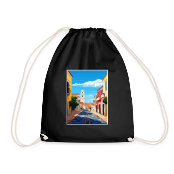 Lagos Portugal Vintage Reiseposter WPA Souvenir - Turnbeutel - Schwarz - Vorne