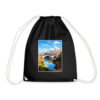 Tomar Portugal Vintage voyage affiche WPA Souvenir - Sac de sport léger - noir - Devant