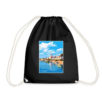 Tavira Portugal Vintage Reiseposter WPA Souvenir - Turnbeutel - Schwarz - Vorne
