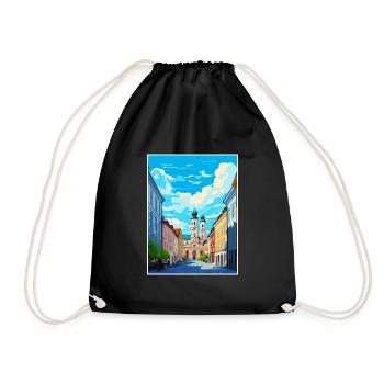 Munich décoration Allemagne Vintage affiche de voyage - Sac de sport léger - noir - Devant