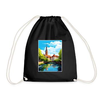 Stuttgart Allemagne Vintage voyage affiche Souvenir - Sac de sport léger - noir - Devant