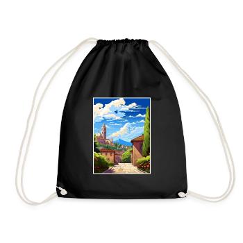 Bergame Italie Vintage voyage affiche WPA Souvenir - Sac de sport léger - noir - Devant